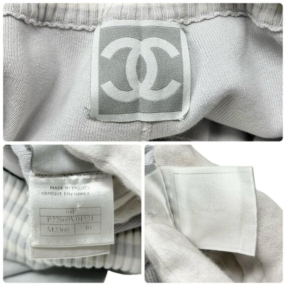 CHANEL Sport Vintage 04P CC Logo T-shirt Shorts Set Cotton Gray [105687] - Picture 16 of 16